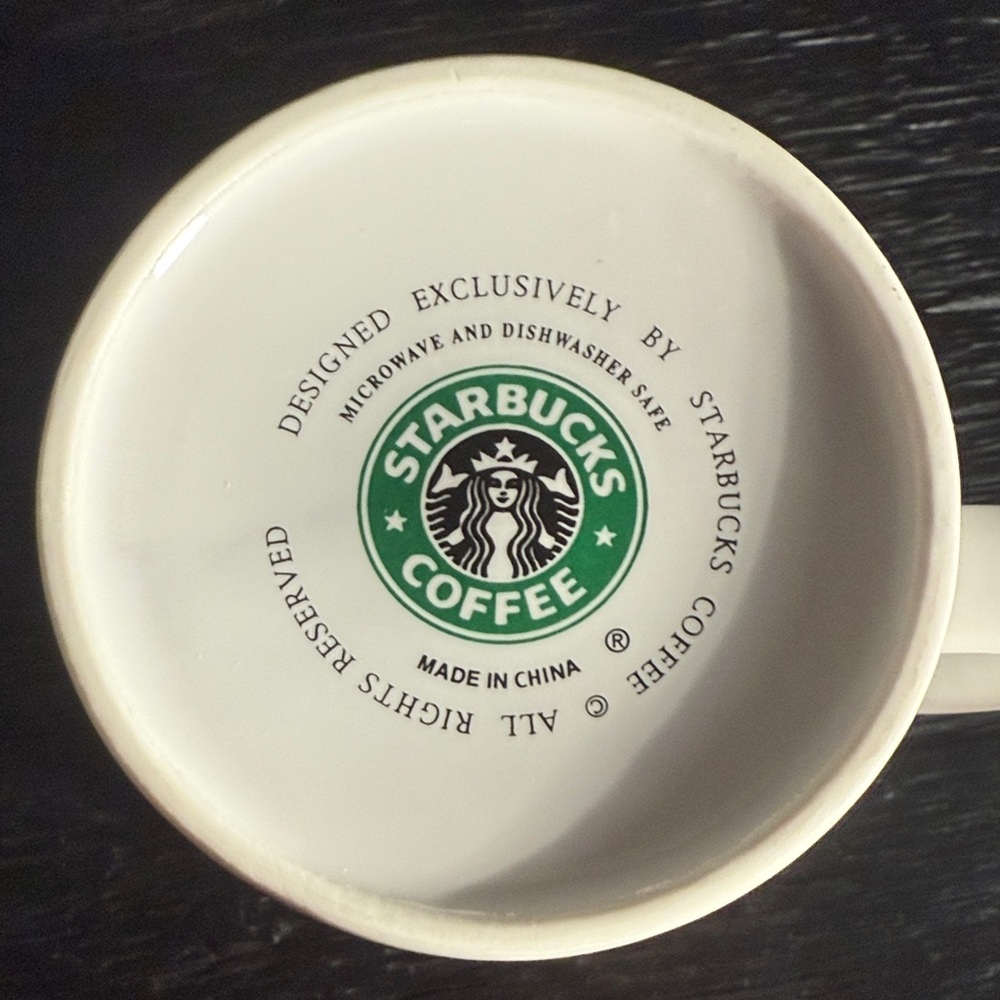 Starbucks Coffee Mug City Seattle White Blue Pink Elephant 16 OZ Vintage - Picture 2 of 9